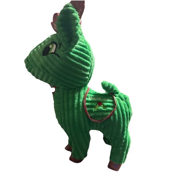 2024 Santa’s Christmas Reindeer Collection Donner Green Velvet Sugarloaf Plush- - Picture 2 of 5